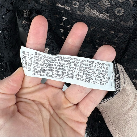 English Factory Top Black Floral Lace Victorian Bell Sleeves Blouse Dainty Sz S* - Picture 11 of 11